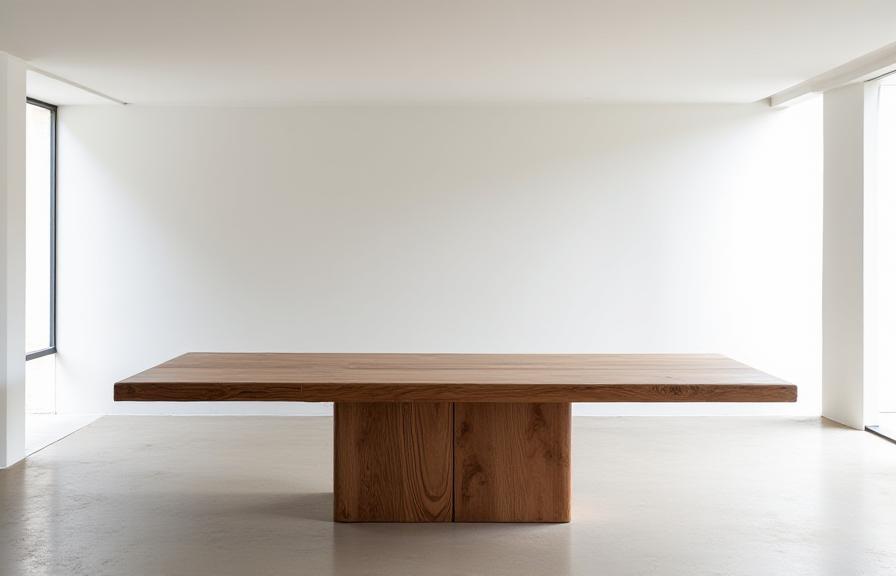 Tavolo monumentale in legno di noce massello